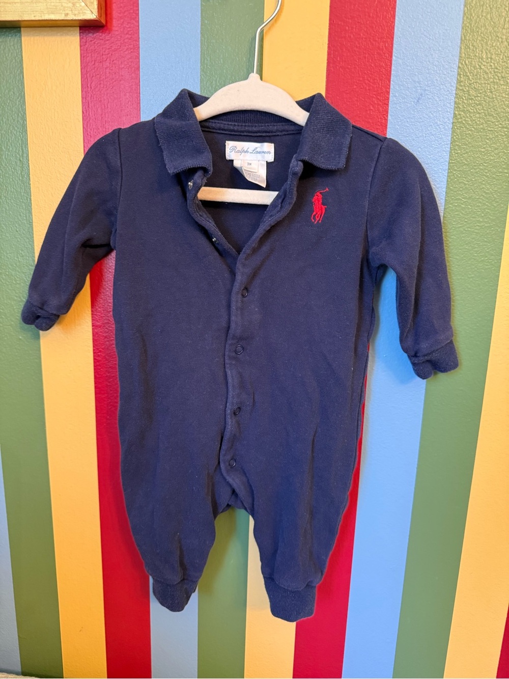 Ralph Lauren Navy One-Piece with Red Pony